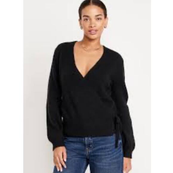 Old Navy Black Wrap Sweater Plus Size 2X NWT Soft Knit Cozy Cardigan - Picture 1 of 7